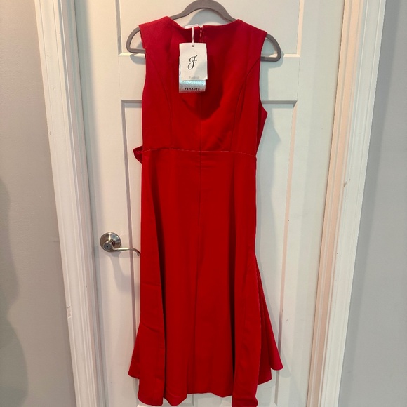 Fehaute Cocktail Sleeveless Midi Dress, 6, NWT, Red - Picture 4 of 9